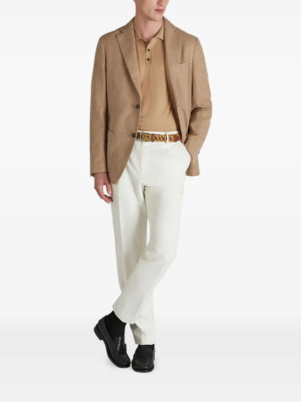 Zanone Poloshirt van kasjmier-zijdeblend - Beige