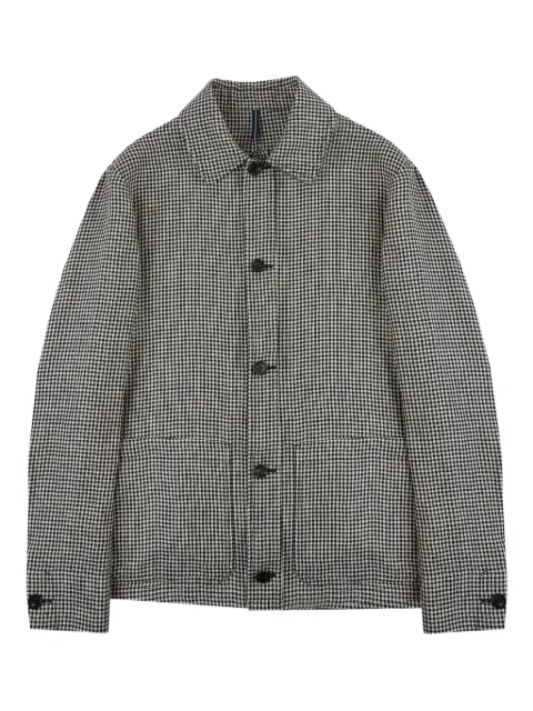 slowear Leinen-Hemdjacke mit Mikro-Karo