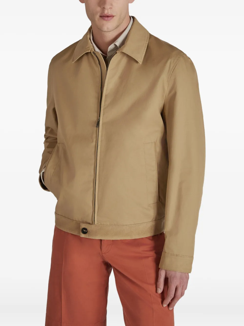 Montedoro Zip-up Bomber Jacket In Brown