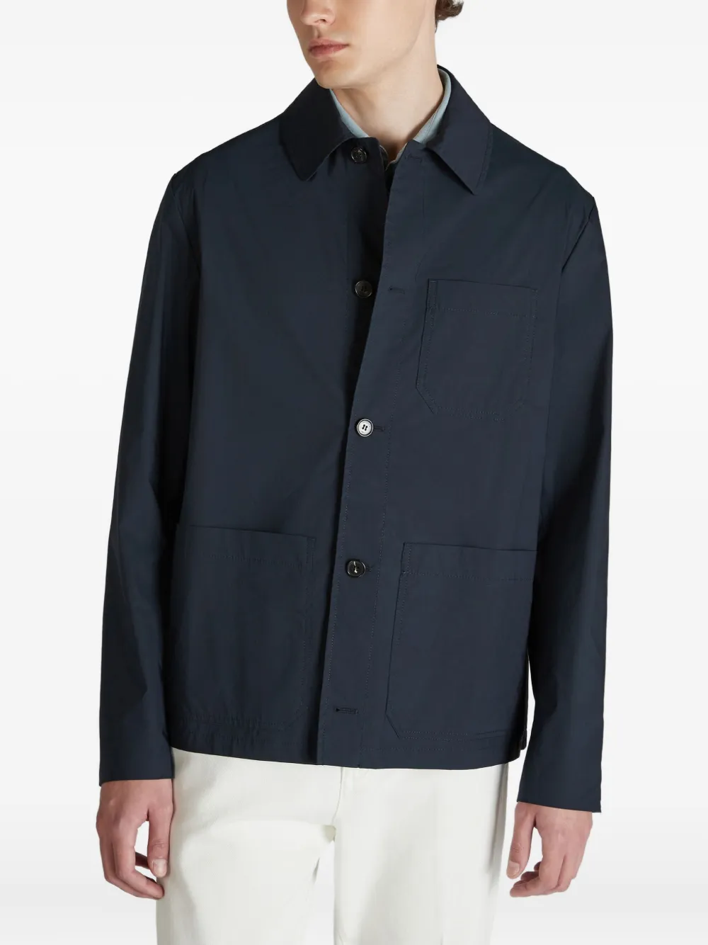 slowear Katoenen overhemd met borstzak en knopen Blauw