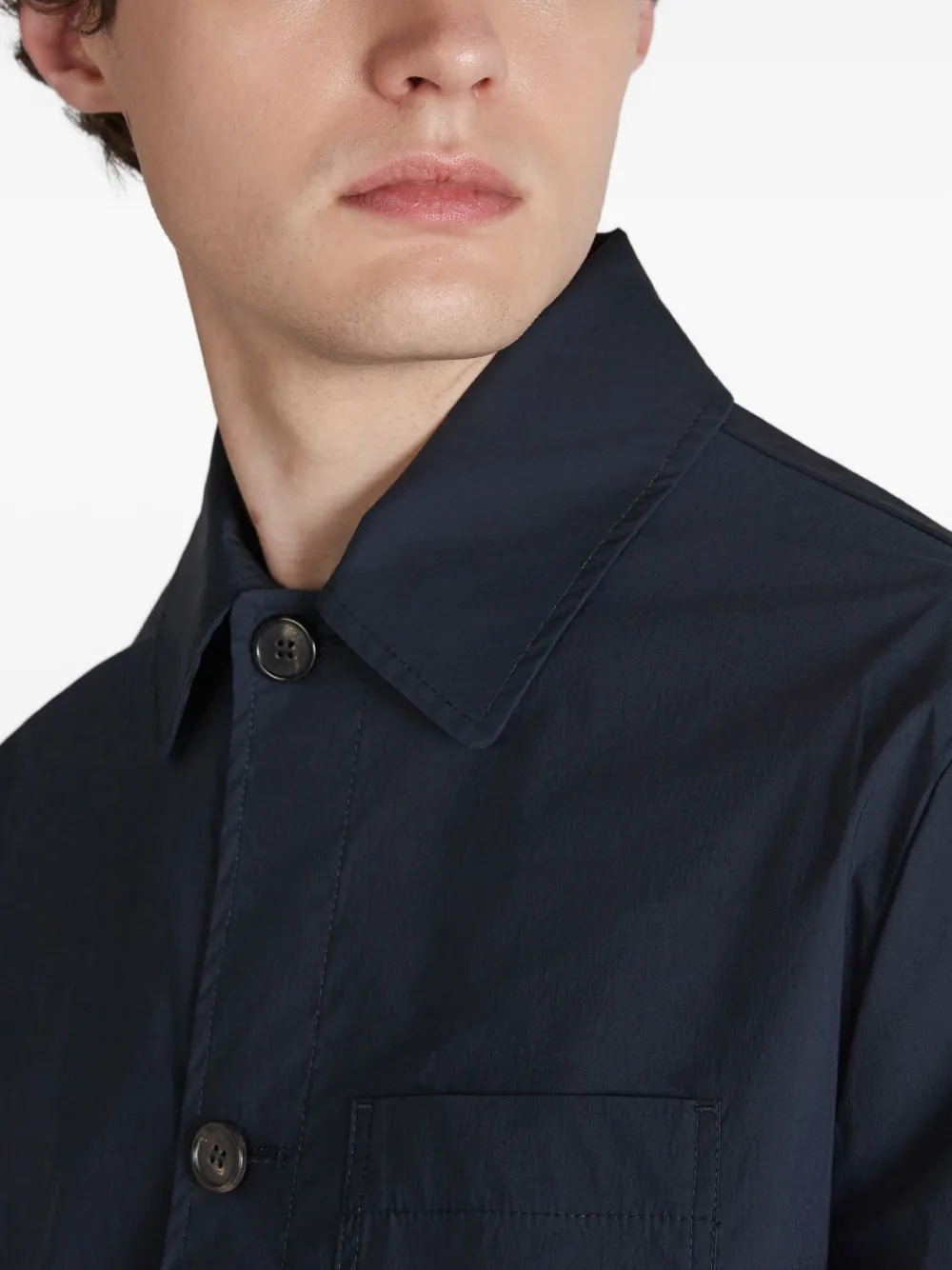 slowear Katoenen overhemd met borstzak en knopen Blauw