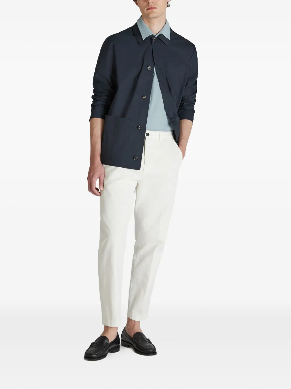 slowear camisa de algodón con bolsillo en el pecho y botones | Sobrecamisas | Image 2