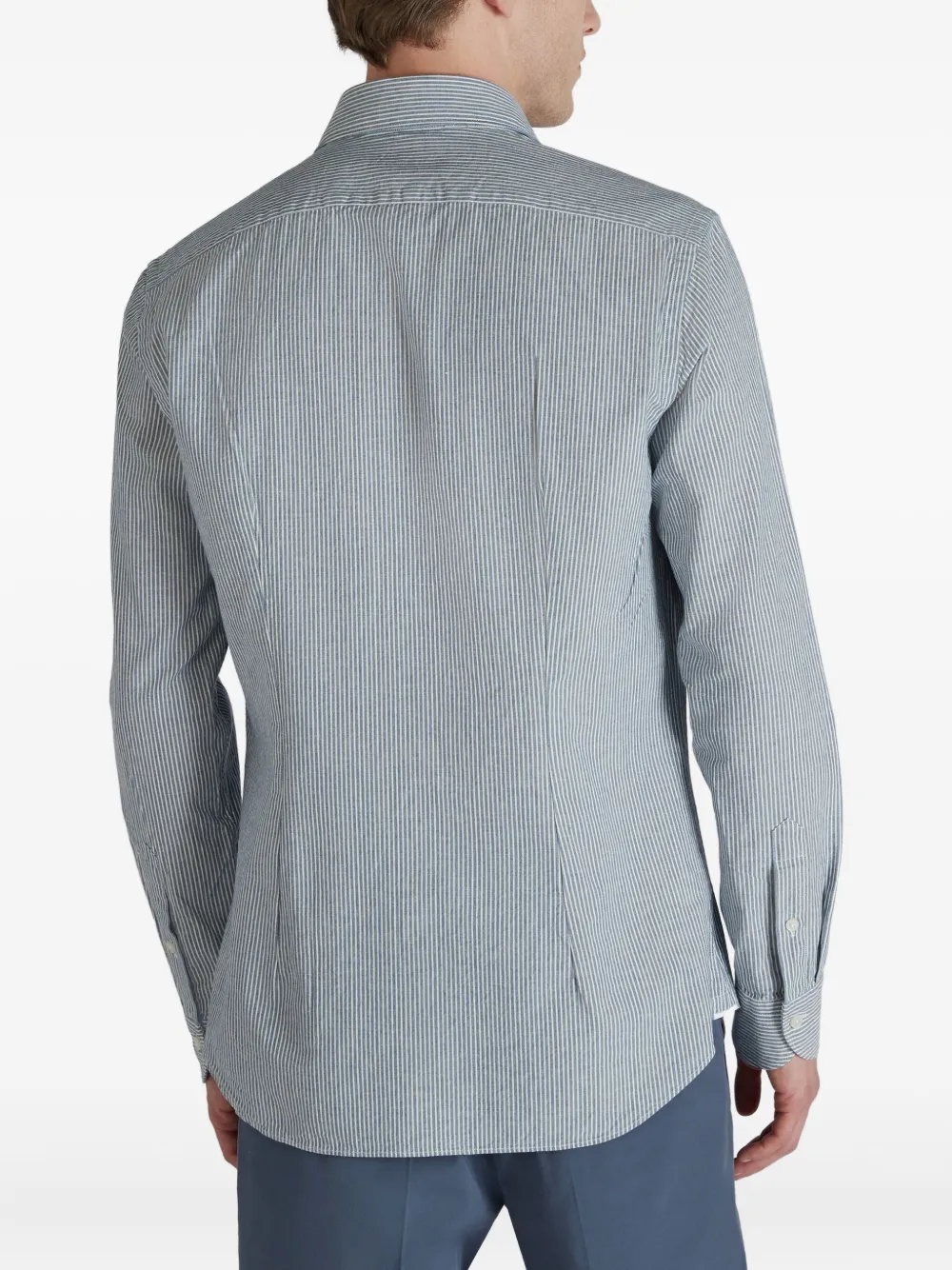 Glanshirt Striped Cotton Shirt In Blue