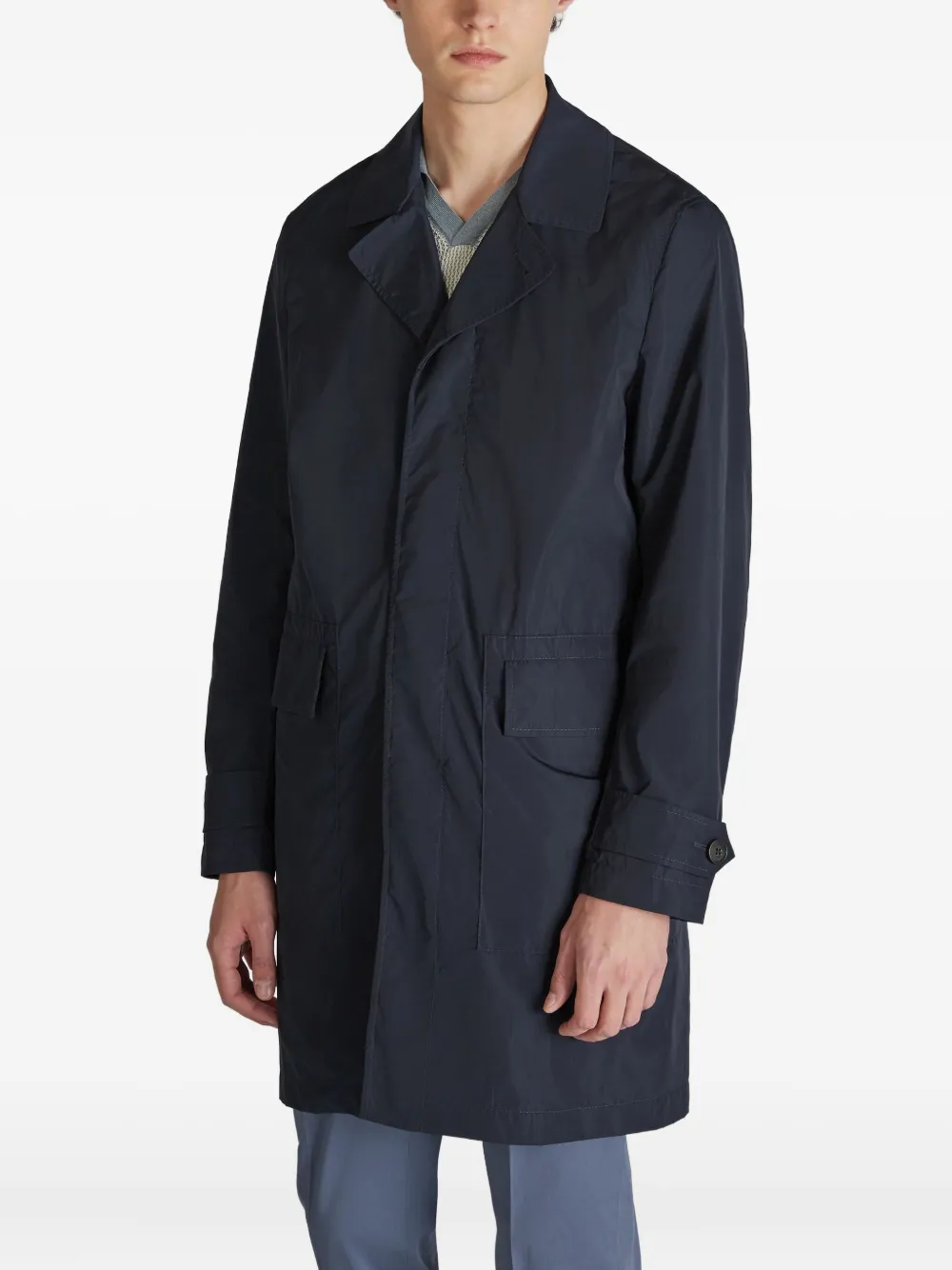 Montedoro Flap-pocket Button-up Coat In Blue
