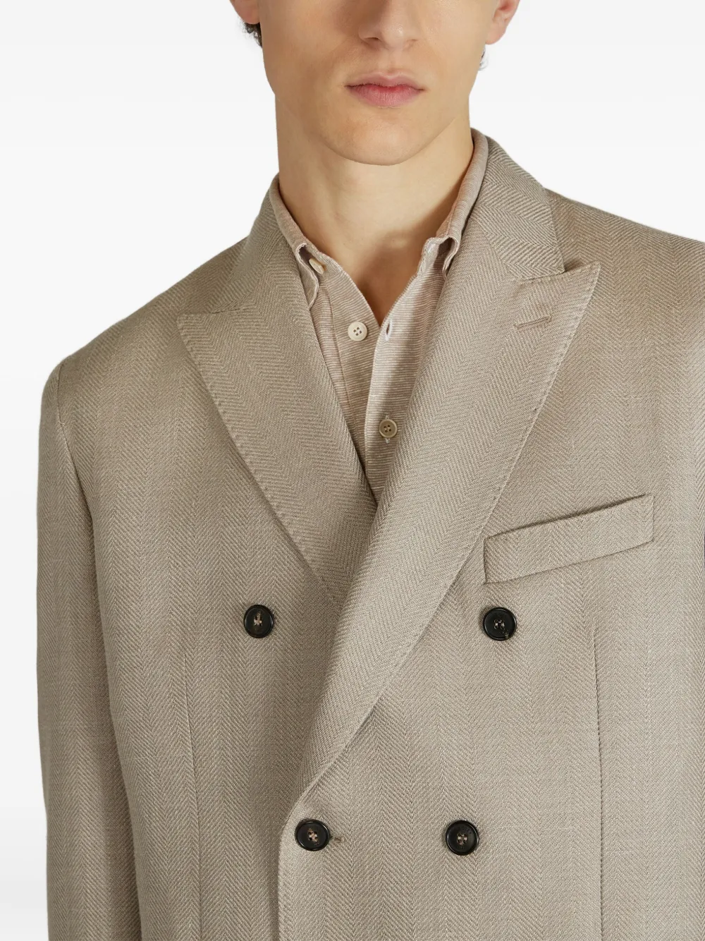 Incotex Blazer met dubbele rij knopen Beige