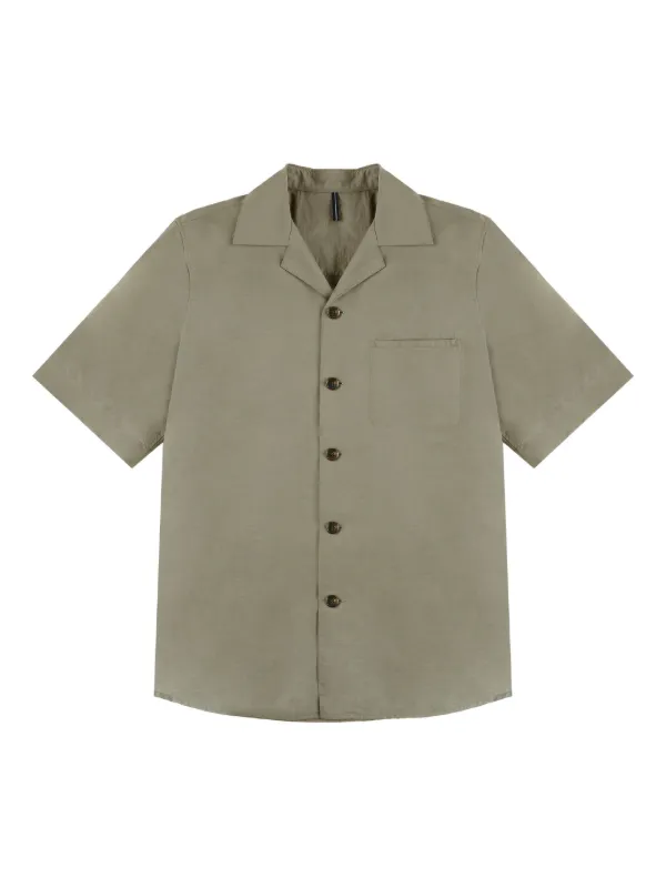 Incotex Camp-collar Short-sleeves Shirt in Green