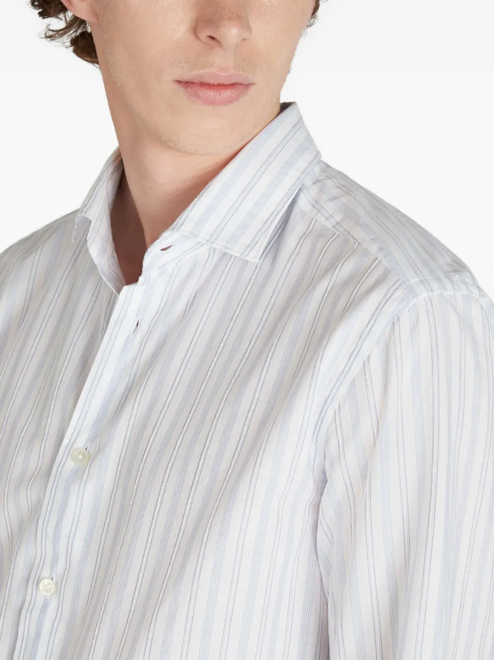 Glanshirt Striped Cotton Shirt In White