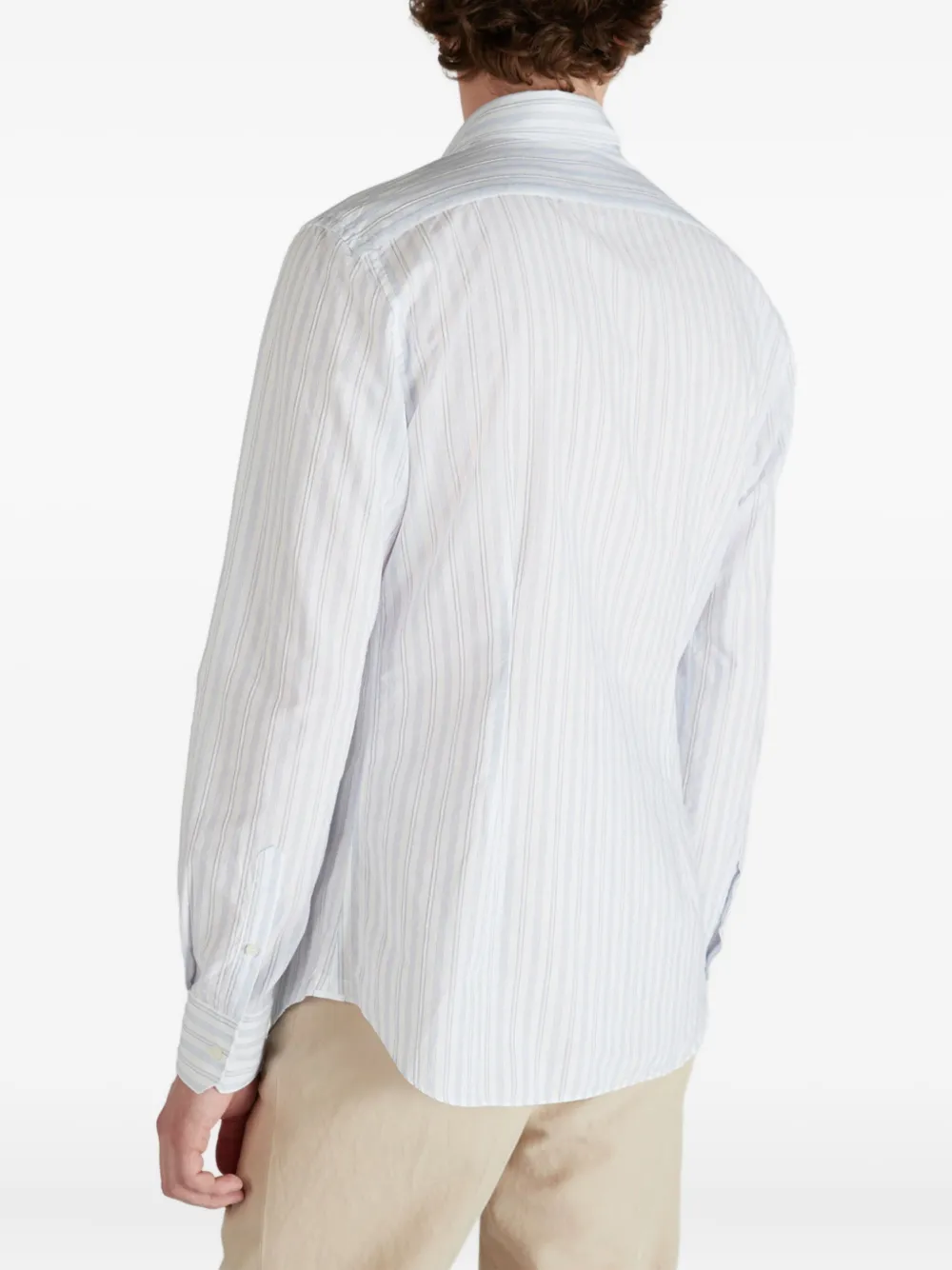 Glanshirt Striped Cotton Shirt In White