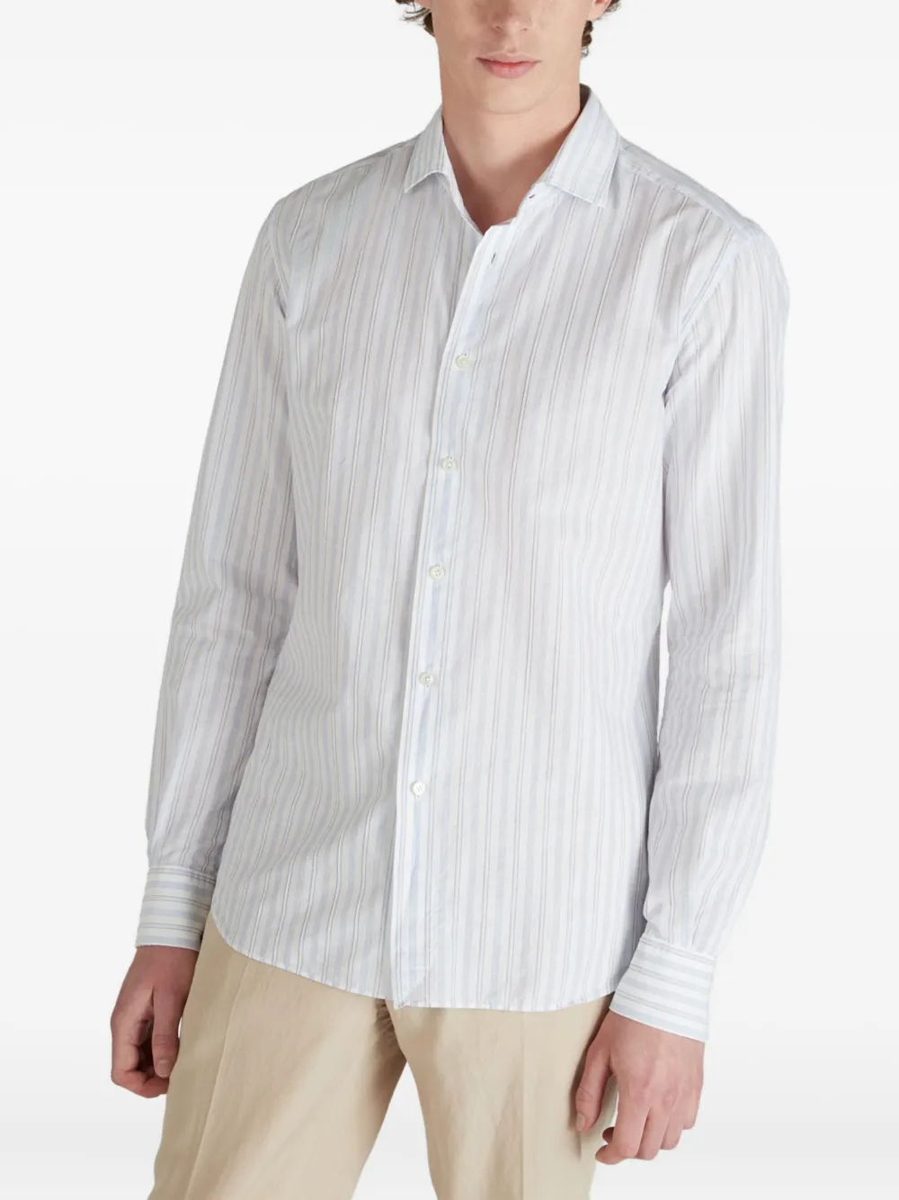 Glanshirt Striped Cotton Shirt In White
