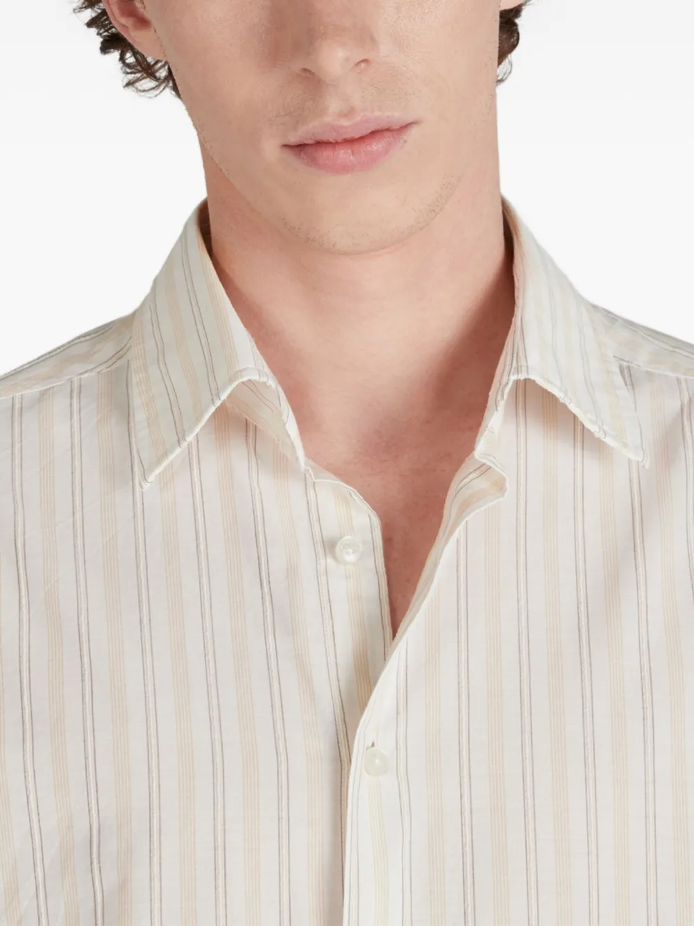 Glanshirt Striped Cotton Shirt In Neutral