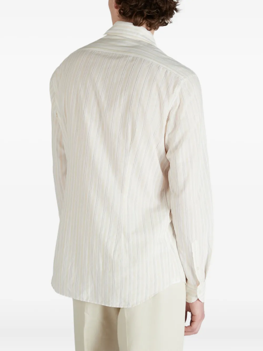 Glanshirt Striped Cotton Shirt In Neutral