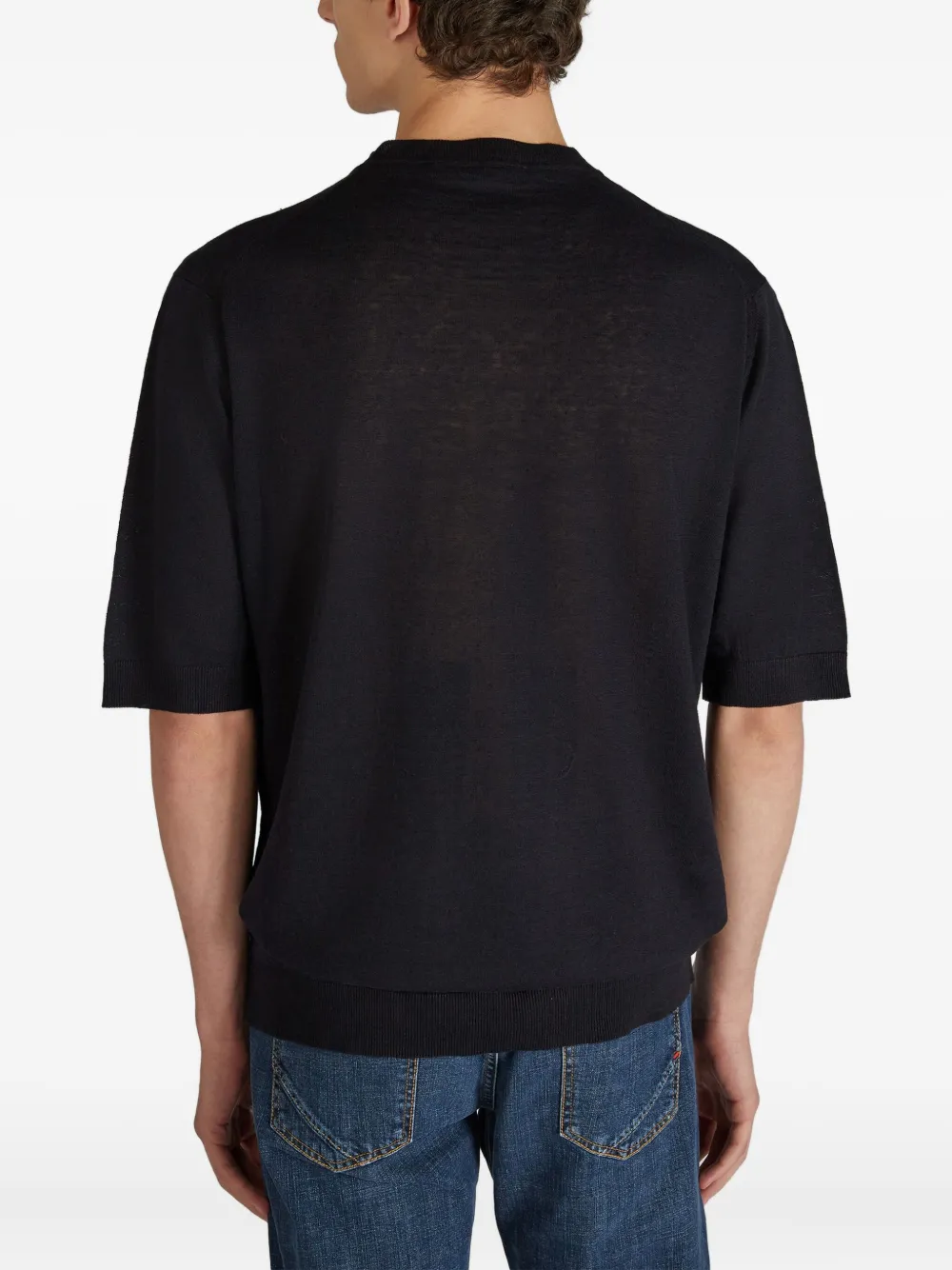 Zanone T-shirt met ronde hals Blauw