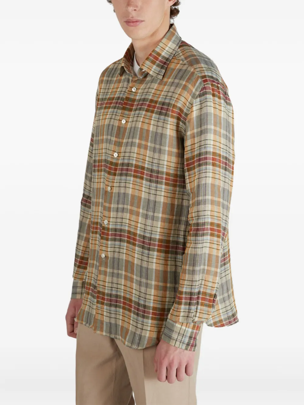 Glanshirt Checked Shirt In Neutral