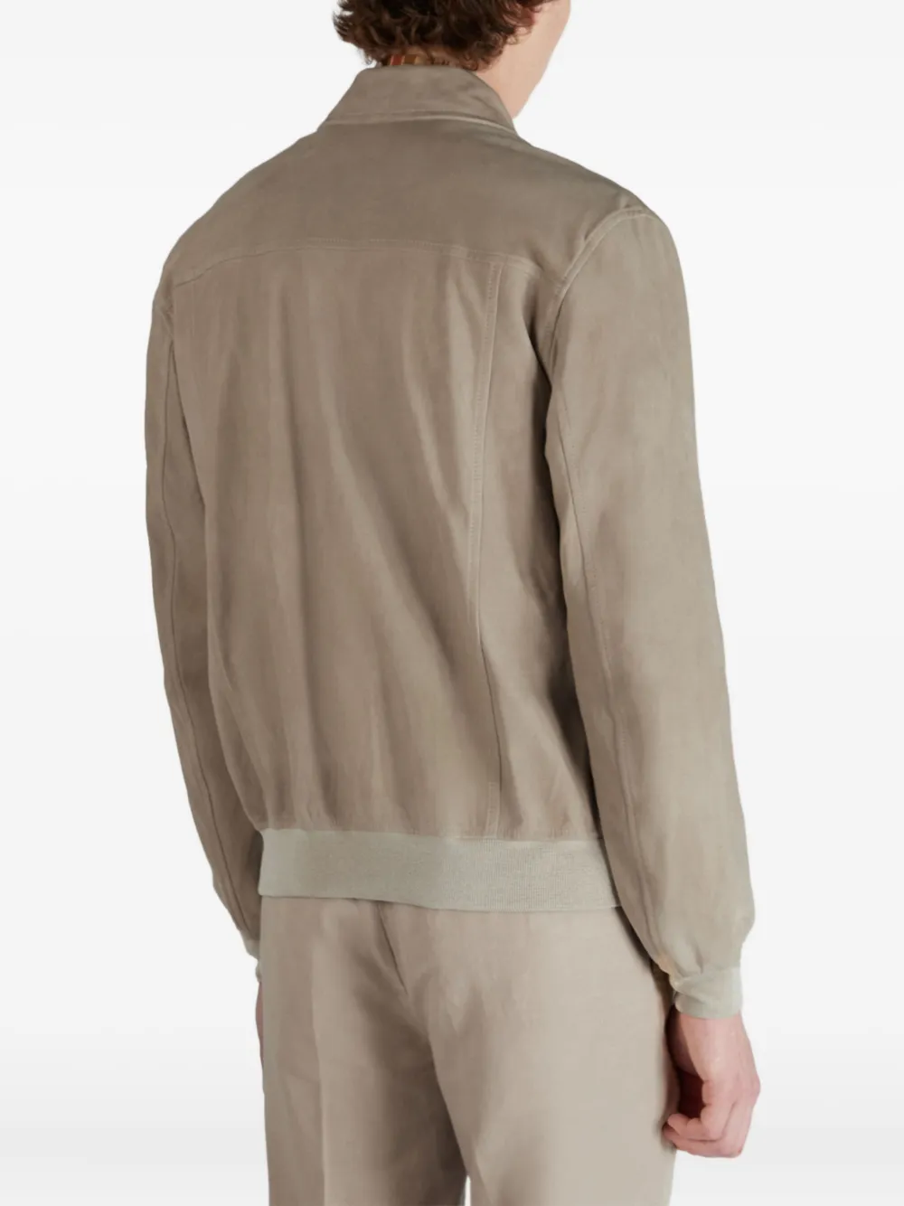 Montedoro Buttoned Suede Leather Jacket In Brown