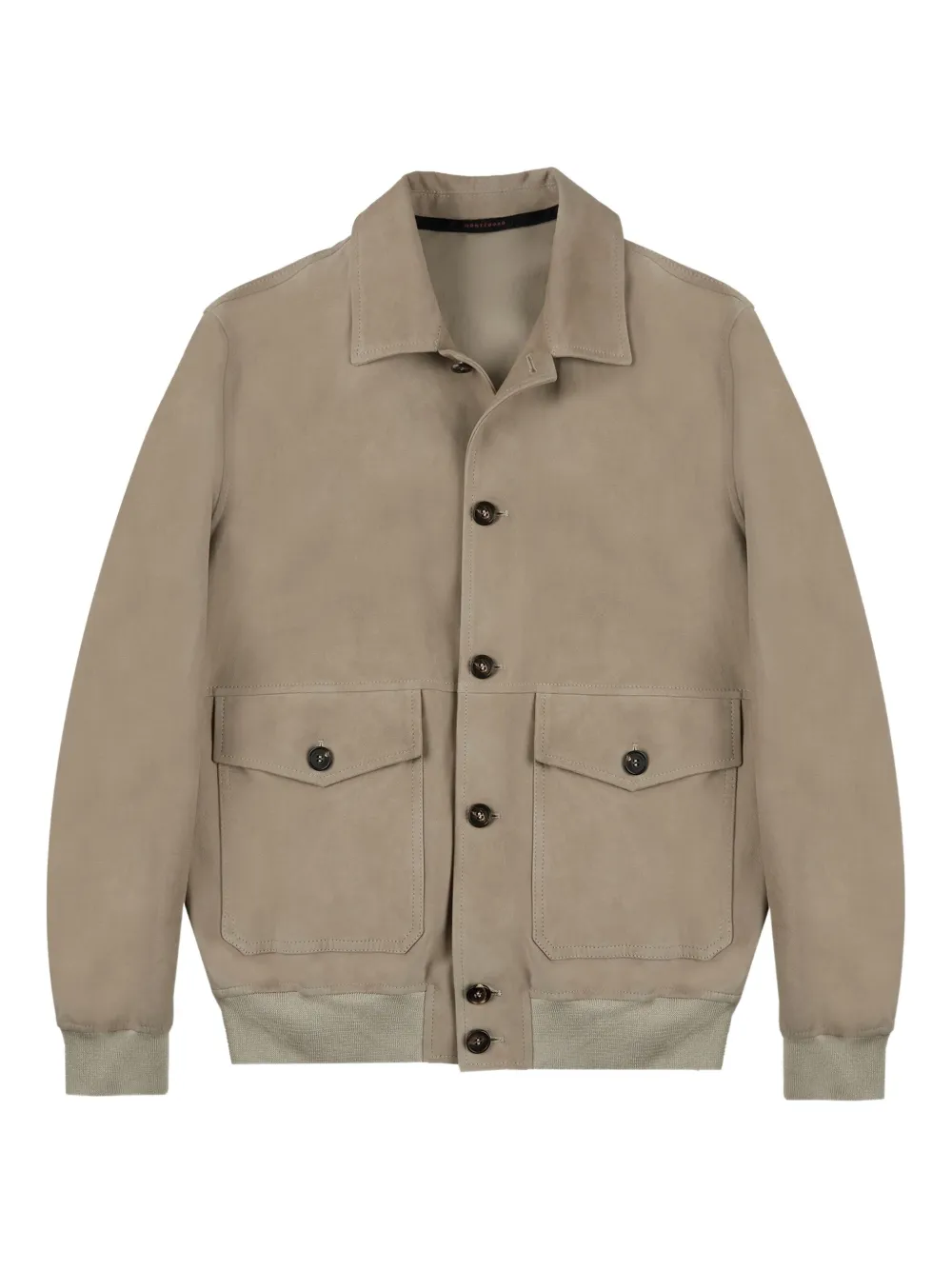 Montedoro buttoned suede leather jacket | Neutrals | Image 1