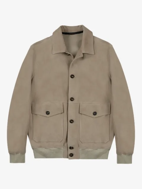 Montedoro buttoned suede leather jacket