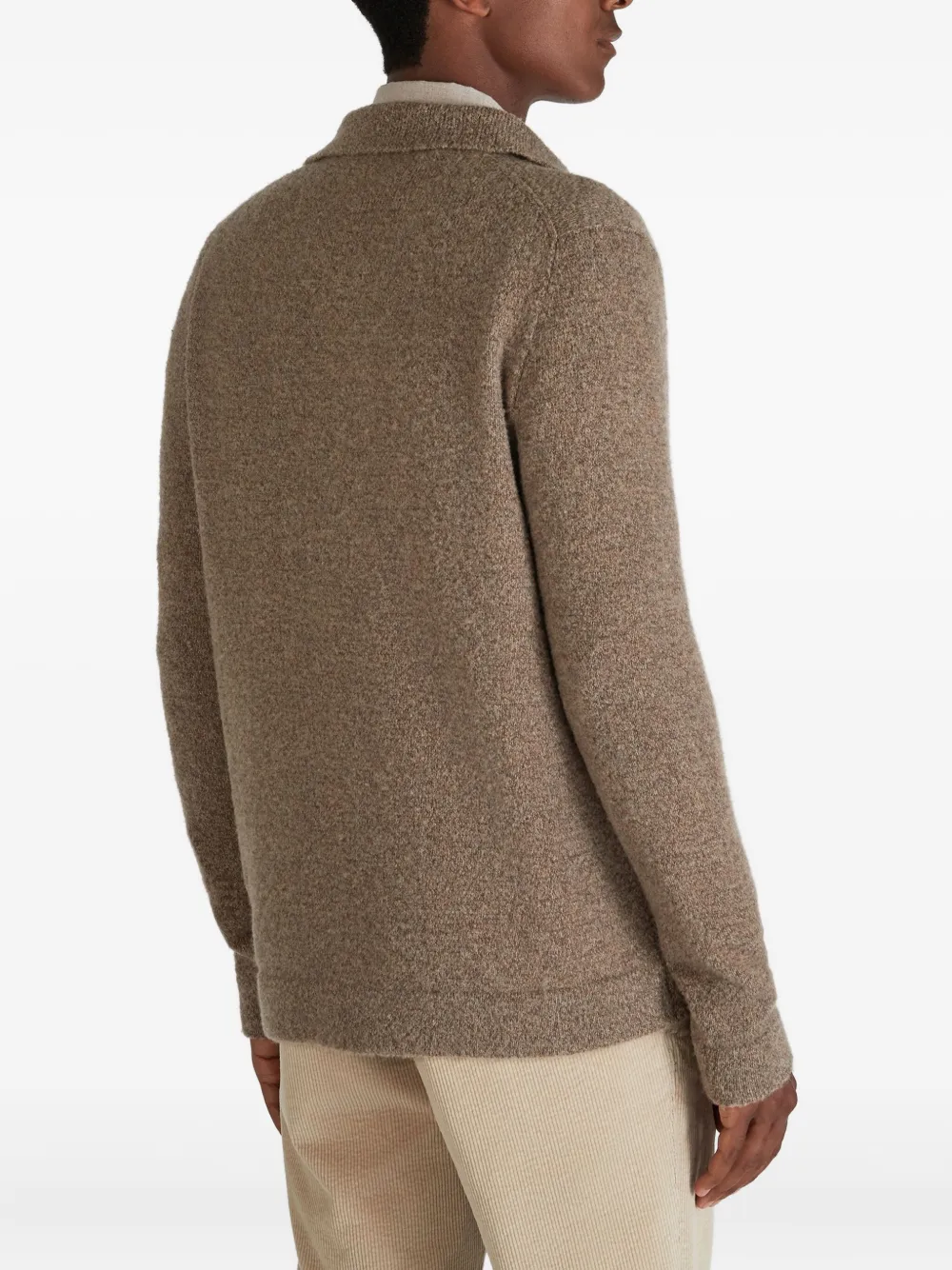 Zanone Bouclé vest Bruin