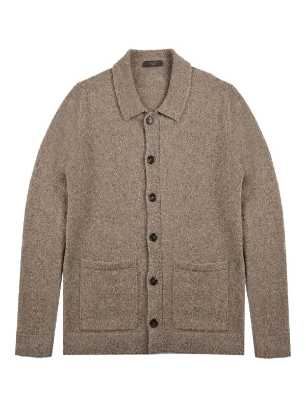 Zanone Bouclé Cardigan | Brown | FARFETCH