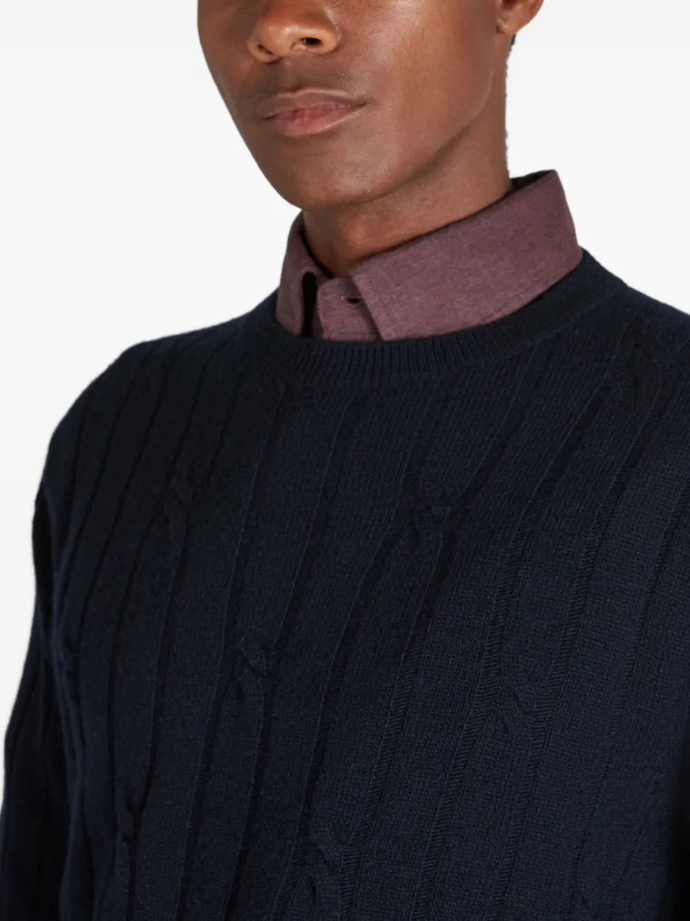 Zanone Kabelgebreide trui Blauw