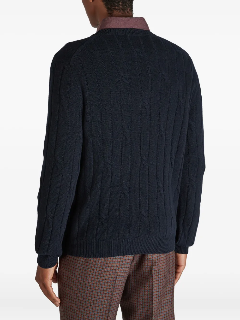 Zanone Kabelgebreide trui Blauw