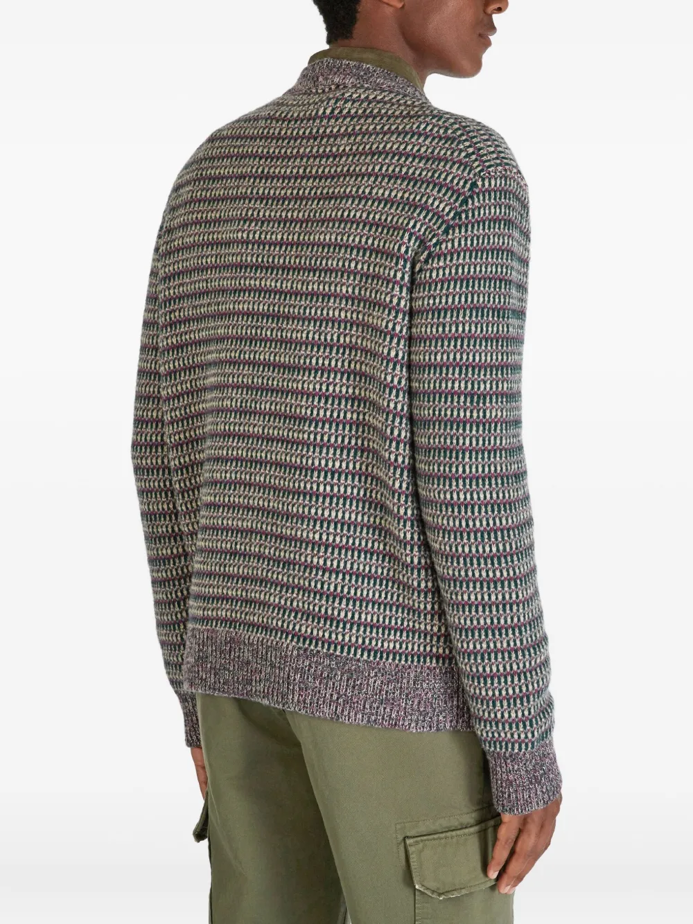 Zanone Vest met knopen en patroon Grijs