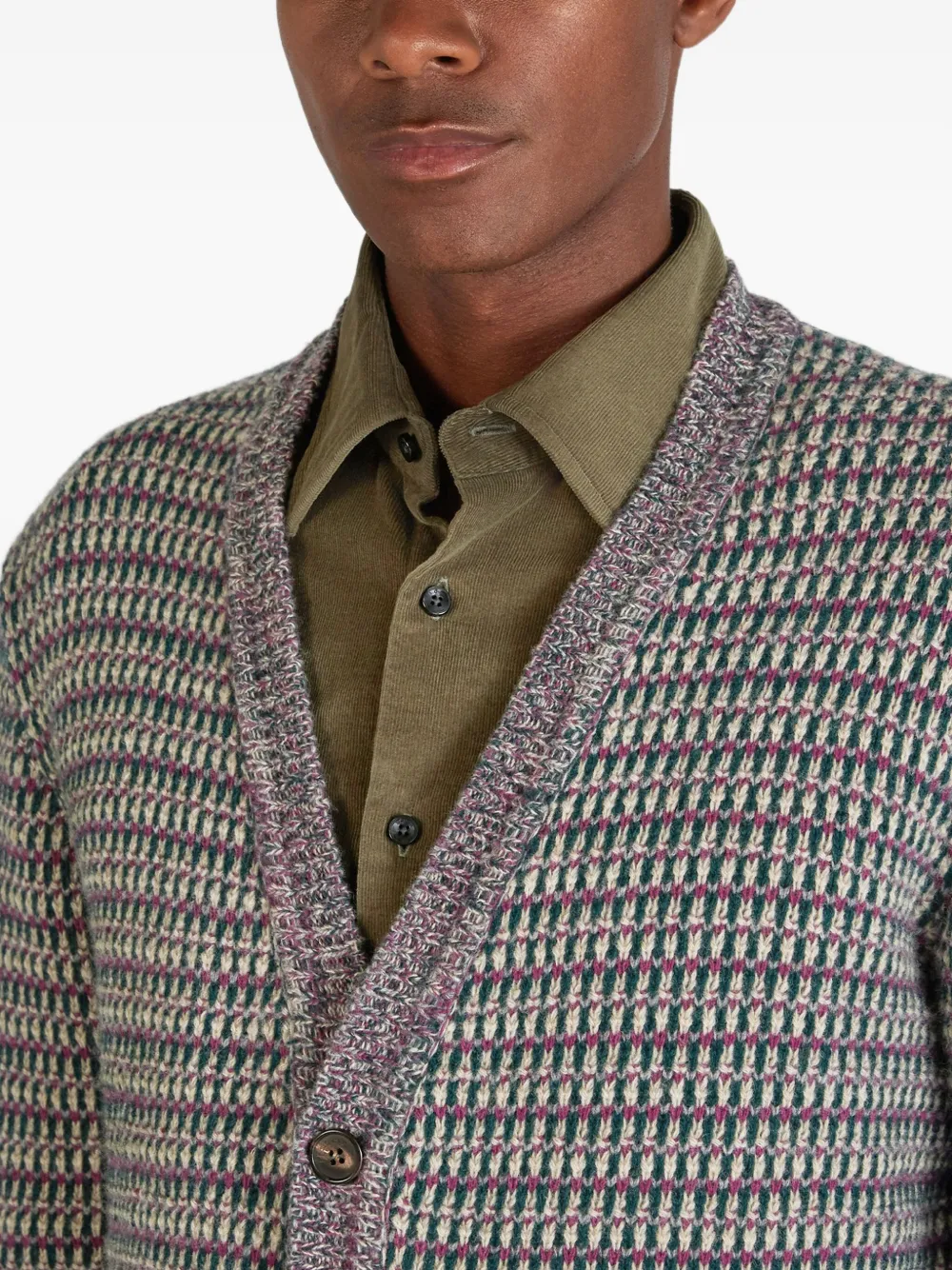 Zanone Vest met knopen en patroon Grijs