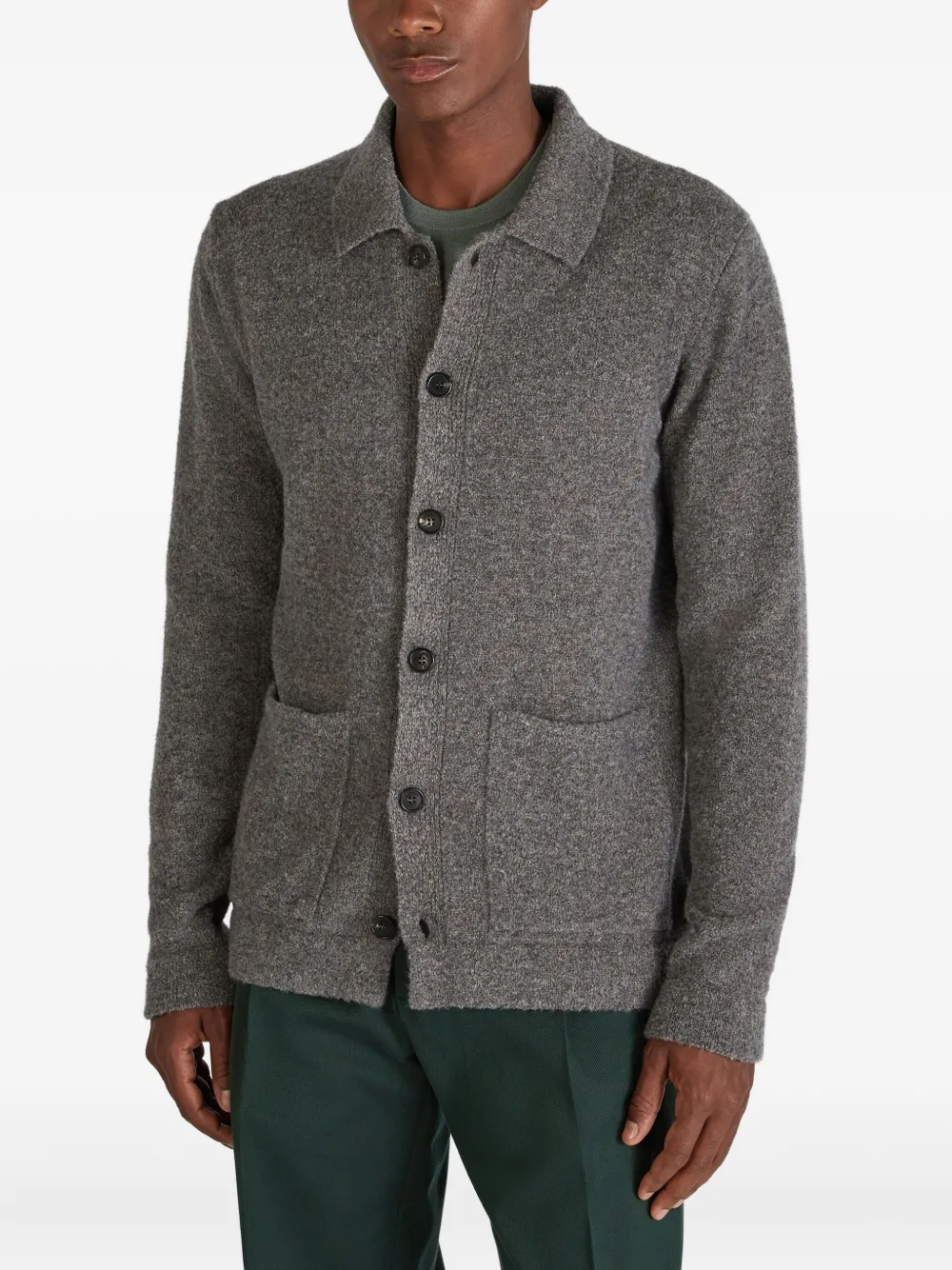 Zanone Vest met opgestikte zak Grijs