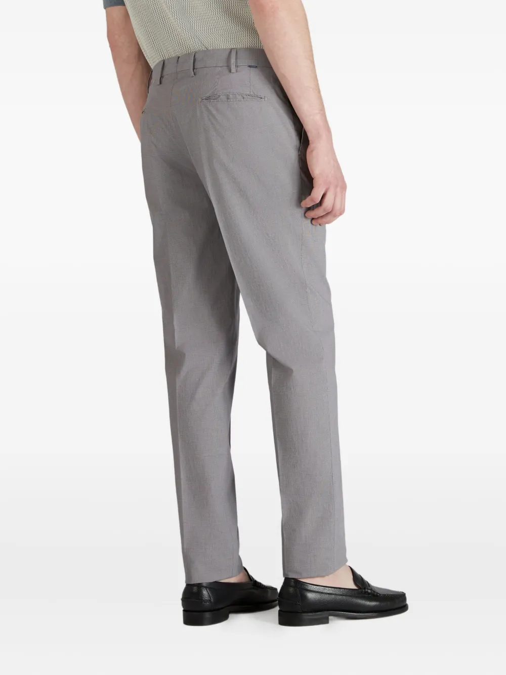 Incotex Broek met pied-de-poule print Grijs