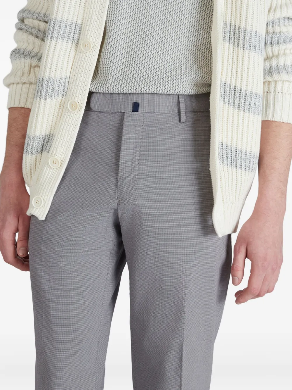 Incotex Broek met pied-de-poule print Grijs