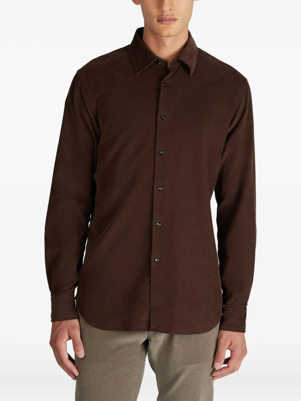 Glanshirt Corduroy Shirt In Brown