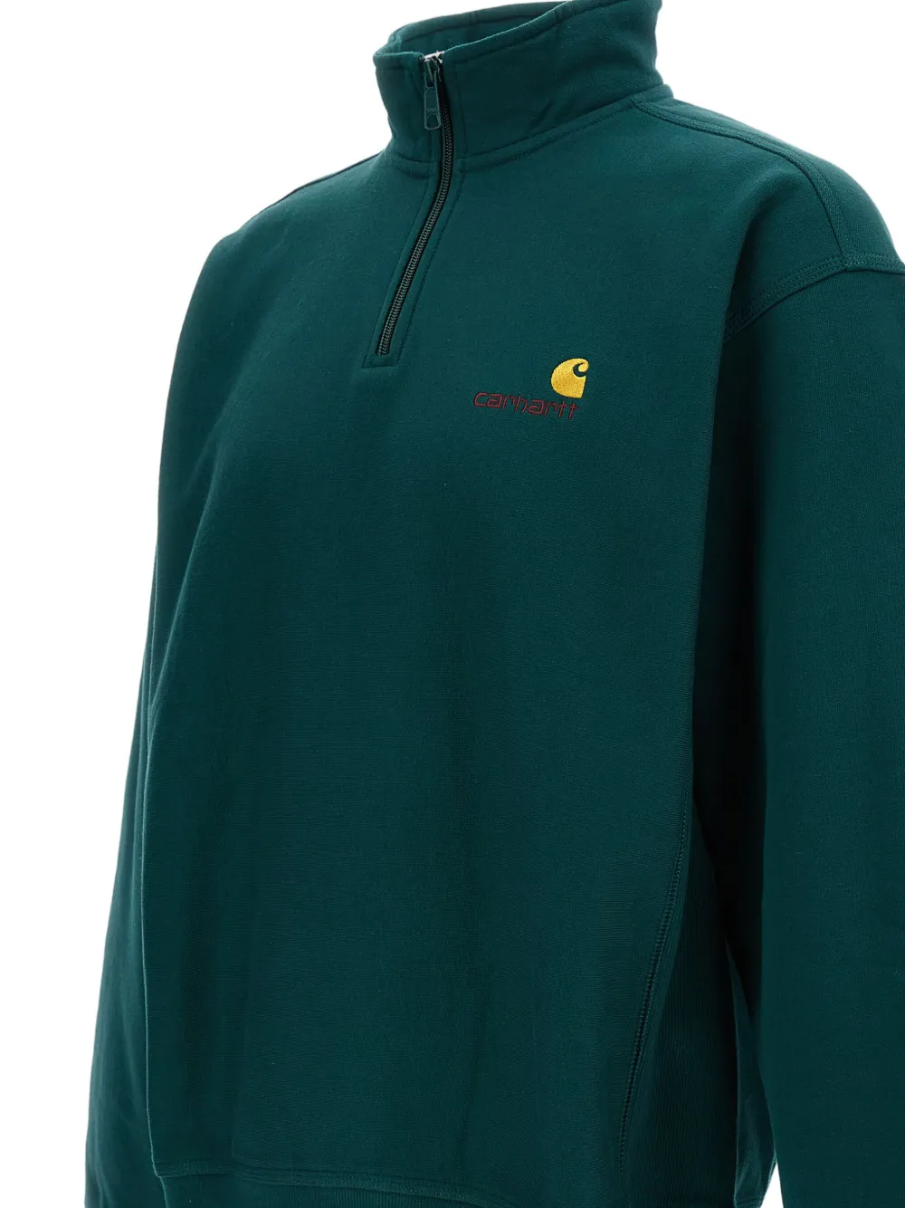 Carhartt Half-zip Logo Sweatshirt In Green