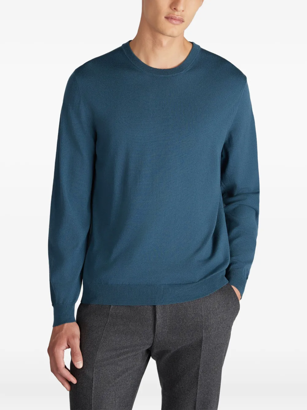 Zanone Trui met ronde hals Blauw