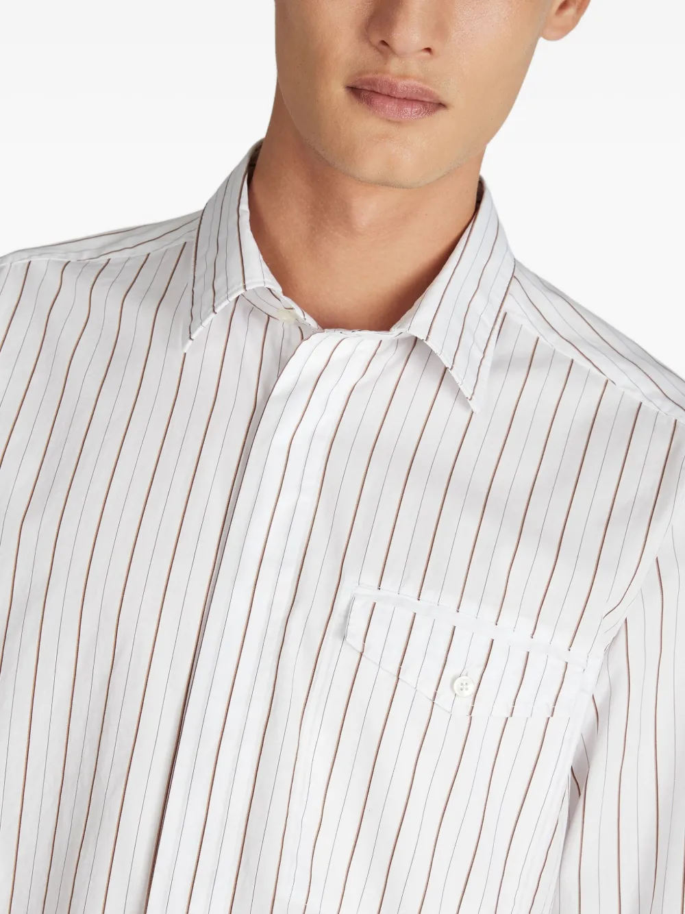 Glanshirt Striped Pocket Shirt In Multi