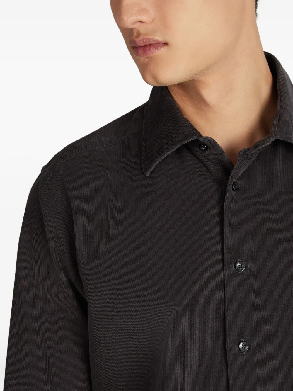 Glanshirt Corduroy Button Shirt In Black