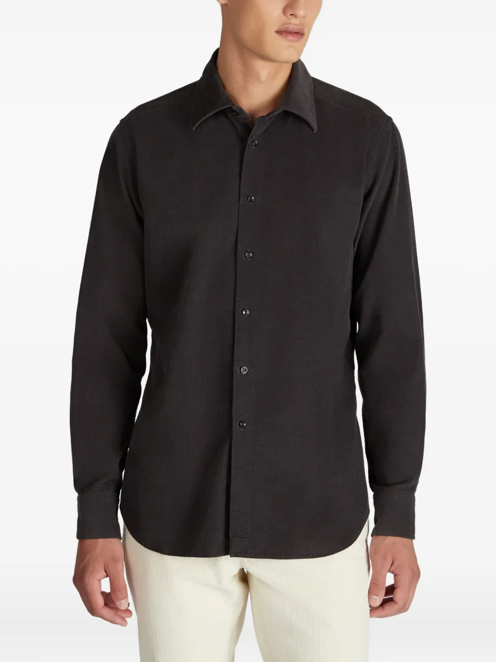 Glanshirt Corduroy Button Shirt In Black