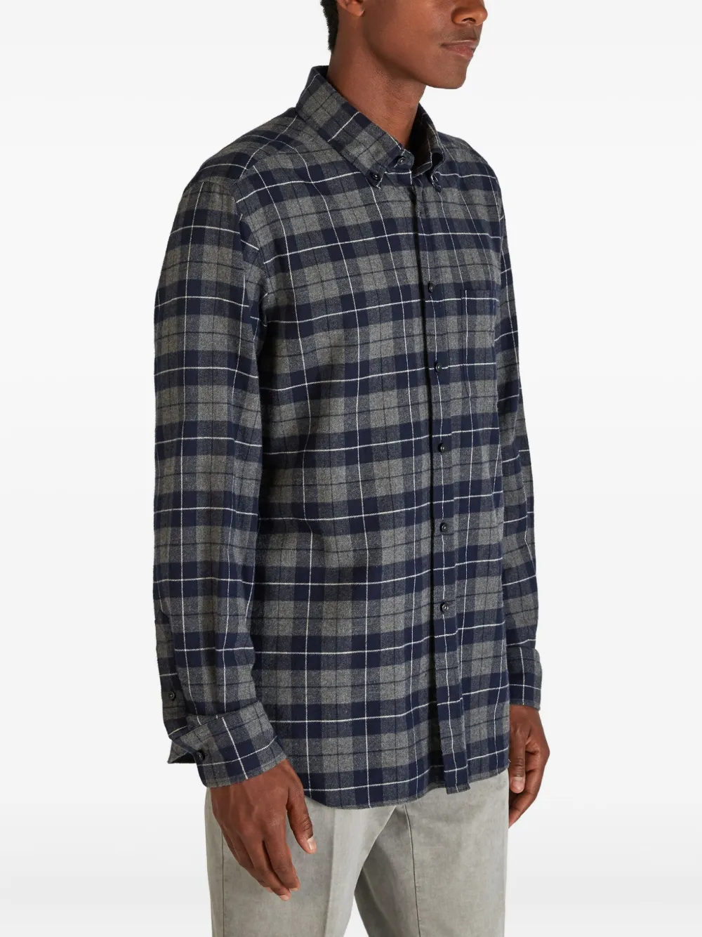 Glanshirt Check Shirt In Gray