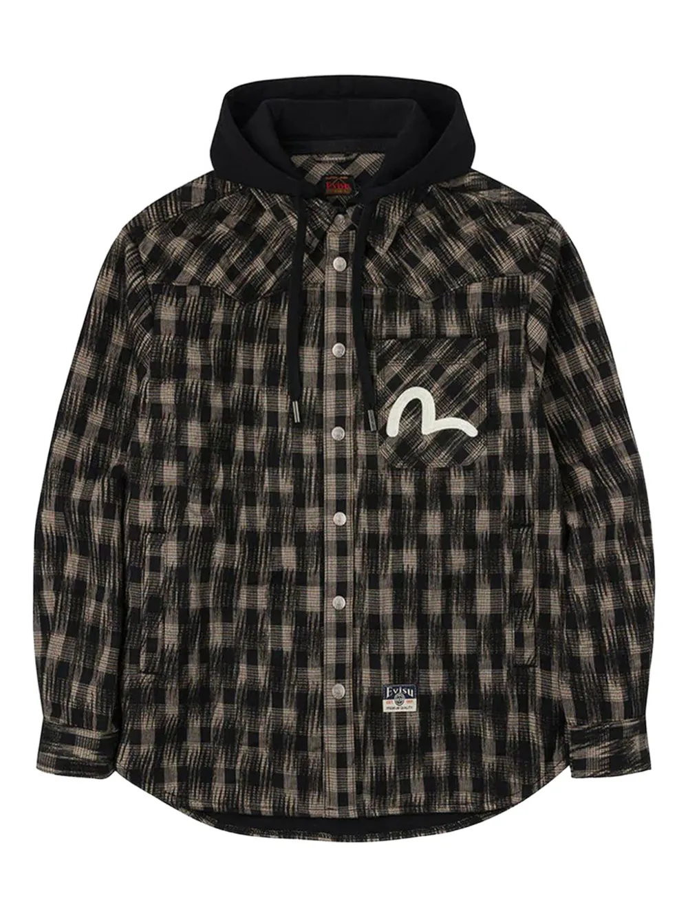 EVISU hooded check jacket | negro | Image 1
