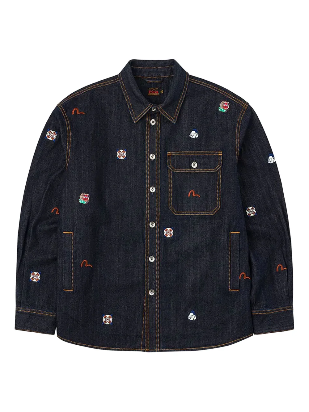 EVISU エンブロイダリーポケットシャツ - ブルー EVISU エンブロイダリーポケットシャツ - ブルー