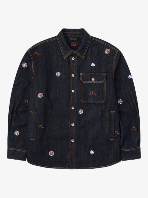 EVISU embroidered pocket shirt