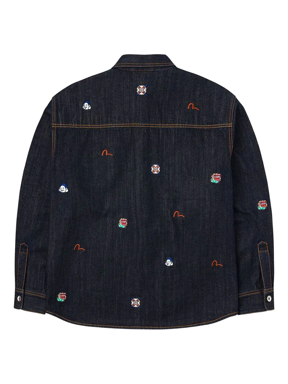 EVISU Overhemd met geborduurde zak - Blauw