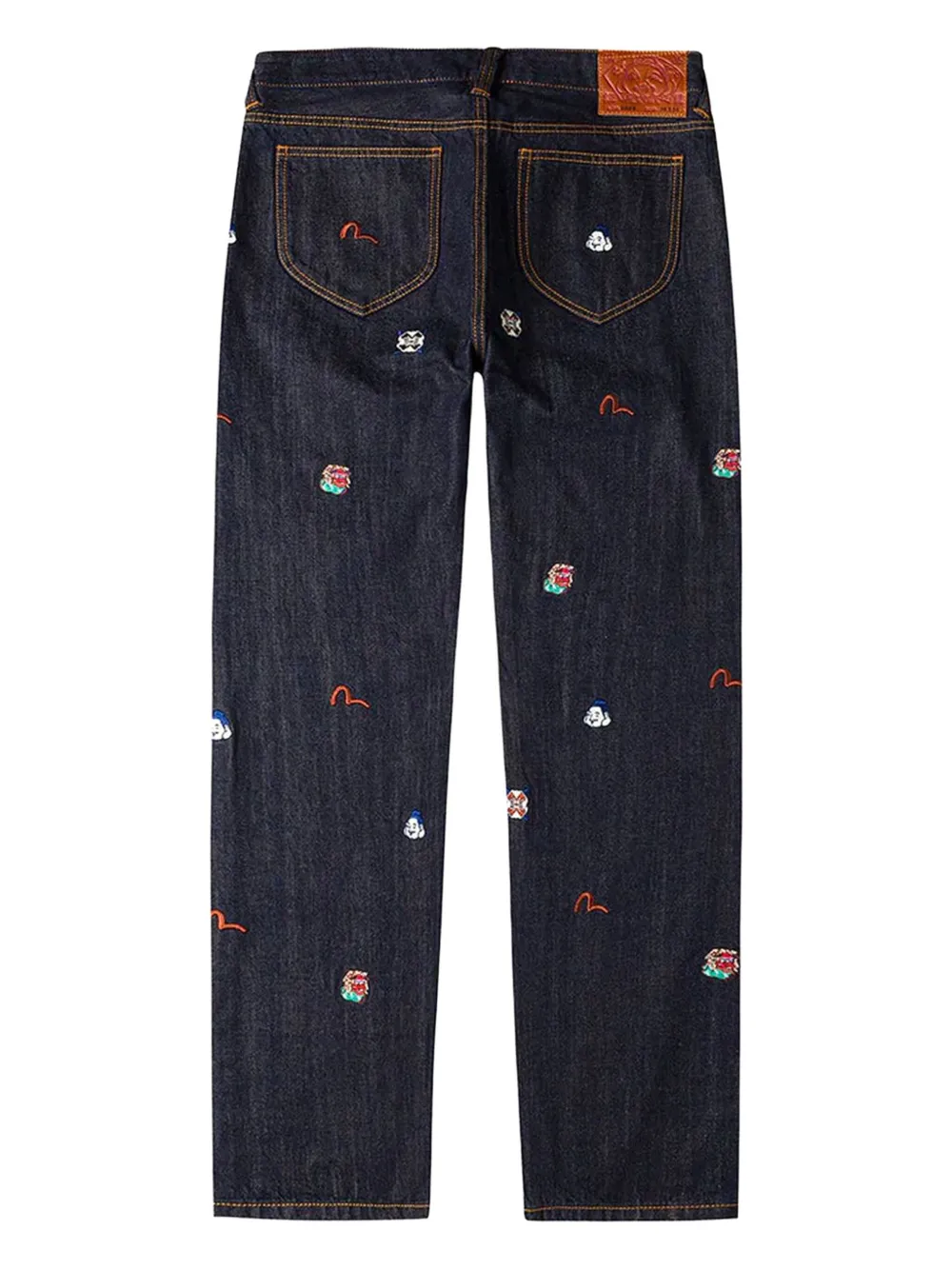 Evisu Embroidered Denim Jeans In Blue