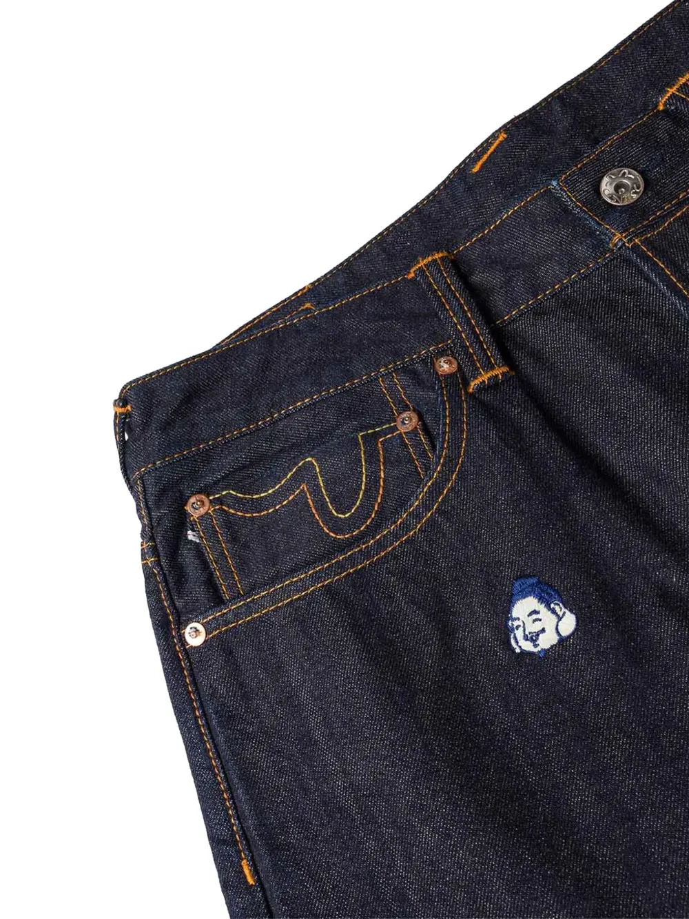 Evisu Embroidered Denim Jeans In Blue