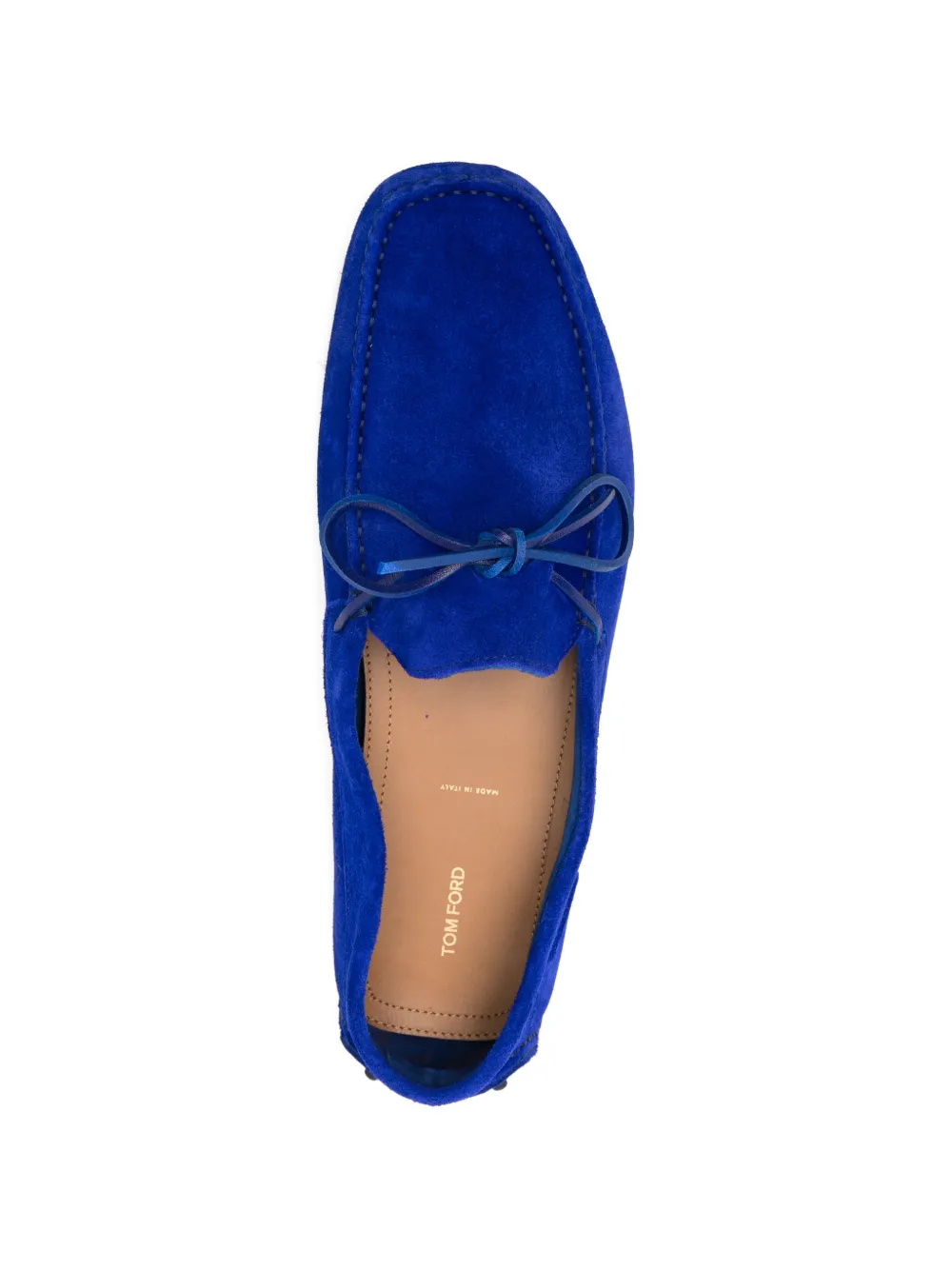 TOM FORD Suède loafers met strik Blauw