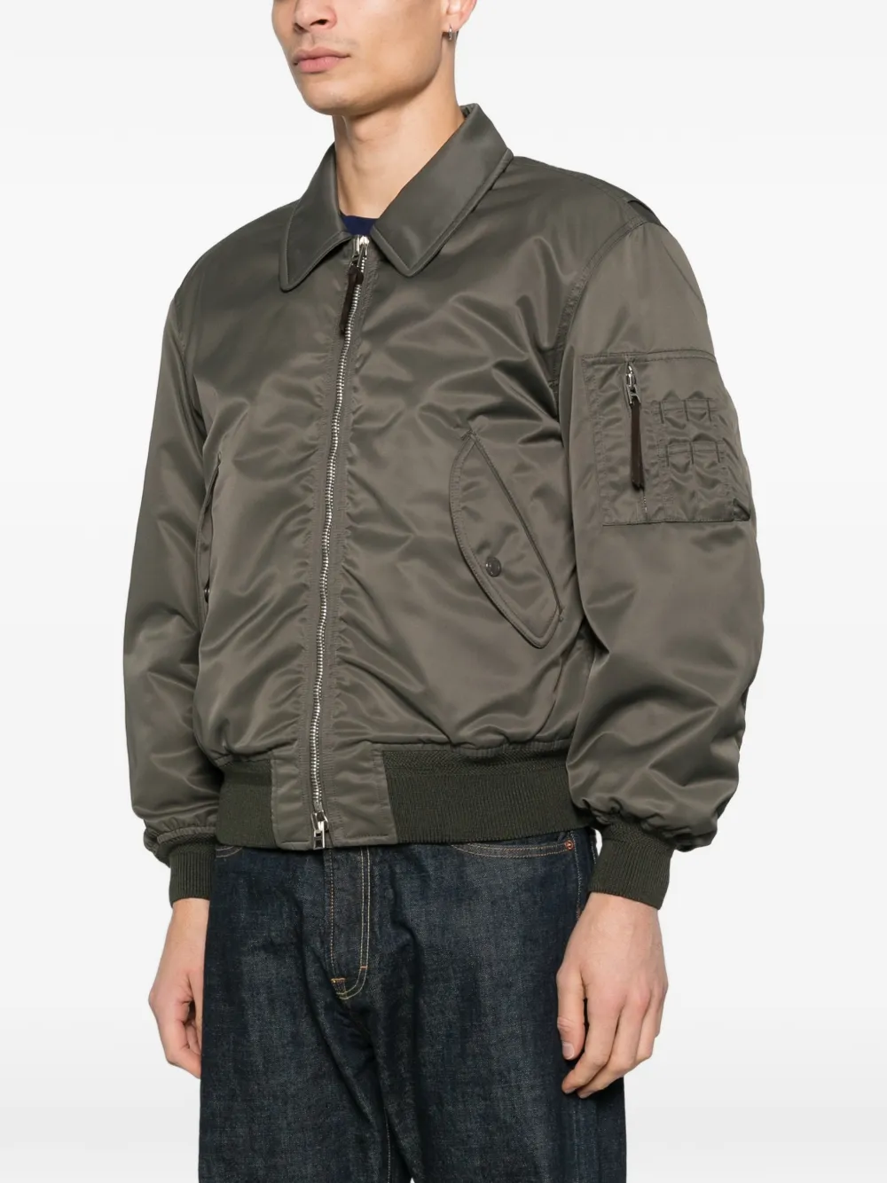  Tom Ford Zip-up Collared Bomber Jacket - Green 