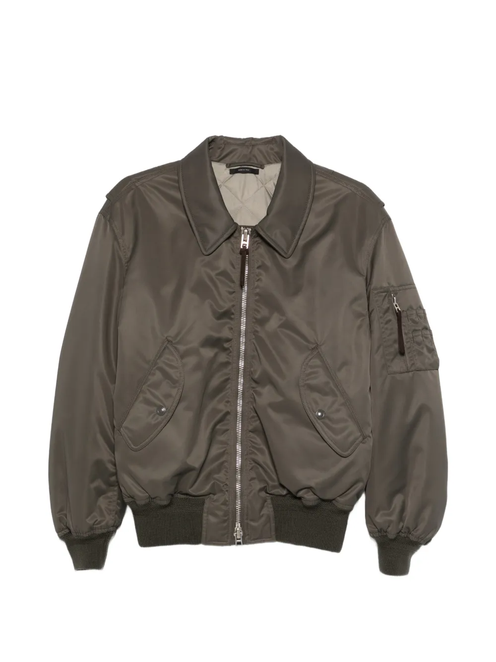 TOM FORD zip-up collared bomber jacket - Verde