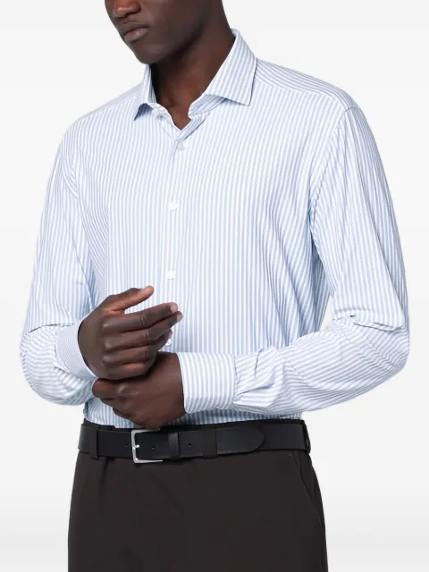 Xacus camisa con rayas estampadas y mangas largas