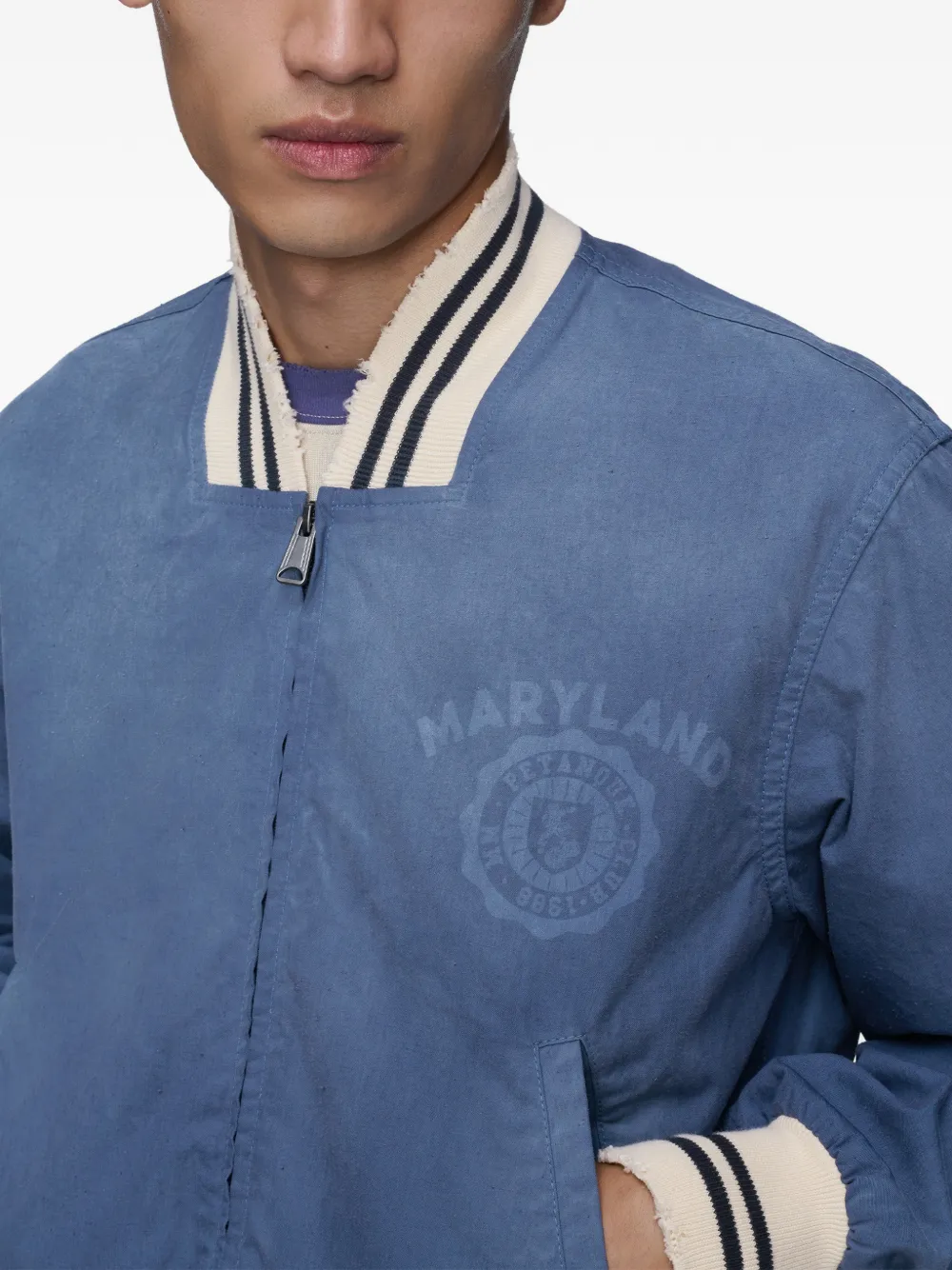 Maison Margiela Gestreept bomberjack Blauw