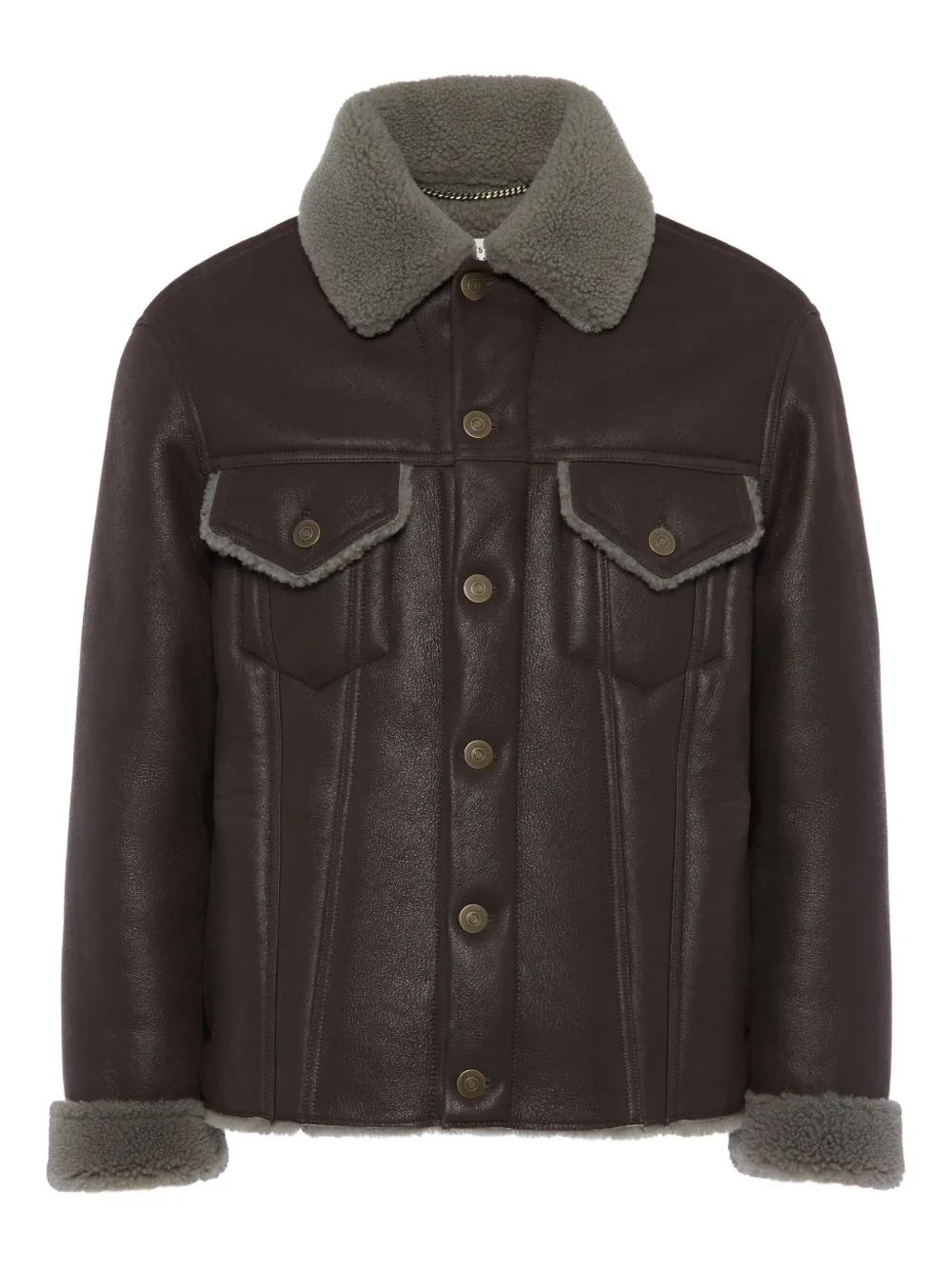 Maison Margiela ファーカラー ジャケット - ブラウン