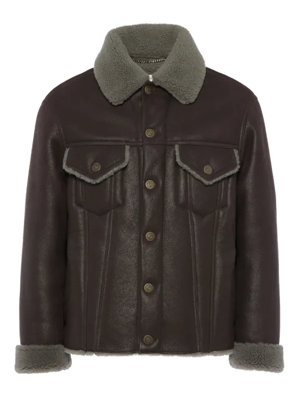 Maison Margiela Fur-collar Jacket in Brown