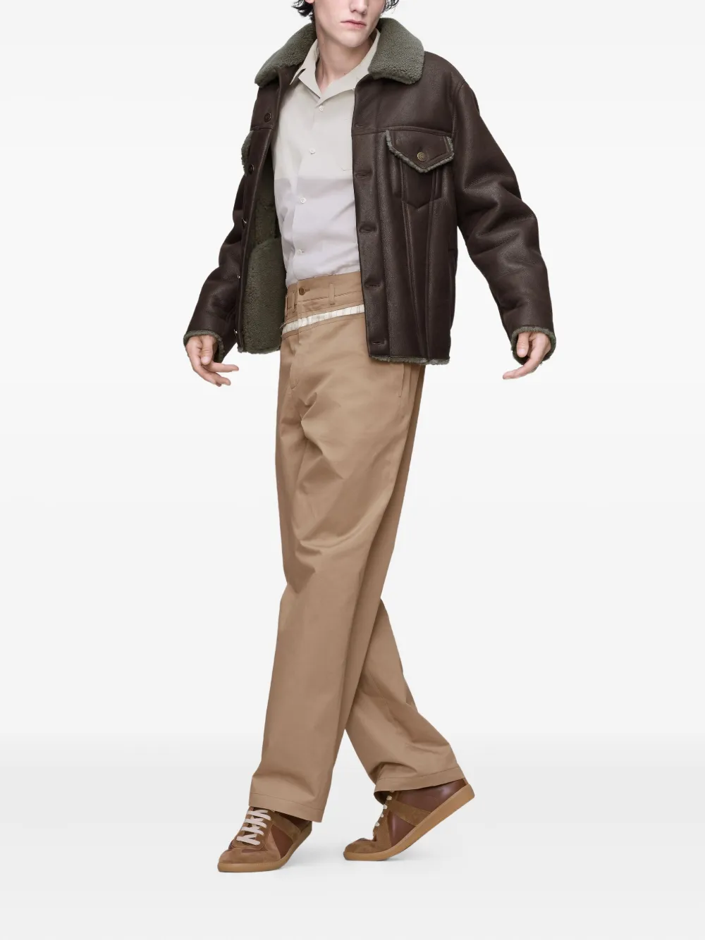 Maison Margiela veste zippée à col texturé | Vestes en cuir | Image 2